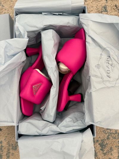 Prada Pink Heeled Mules