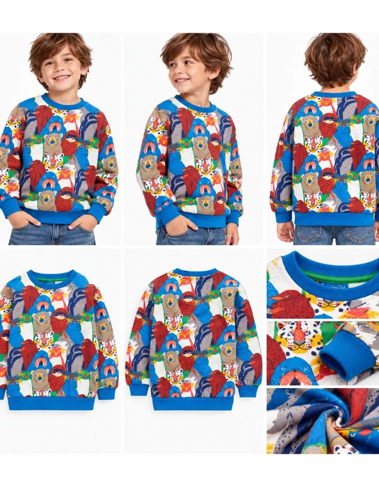 Mini Boden Boys Long Sleeve Printed Sweatshirt In Blue imagen 1