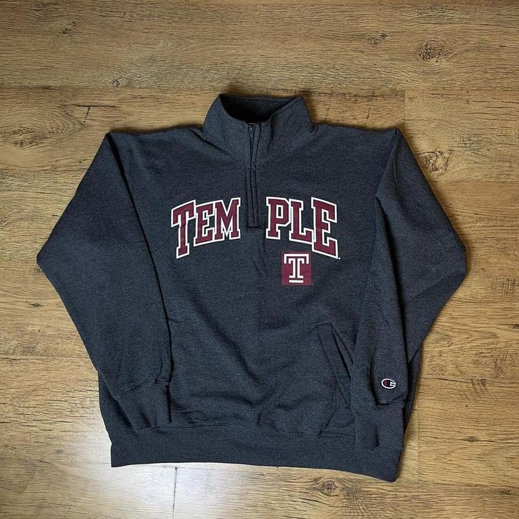 Vintage Champion x Temple State University Quarter Zip Sweatshirt