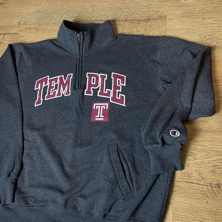 Vintage Champion x Temple State University Quarter Zip Sweatshirt 2