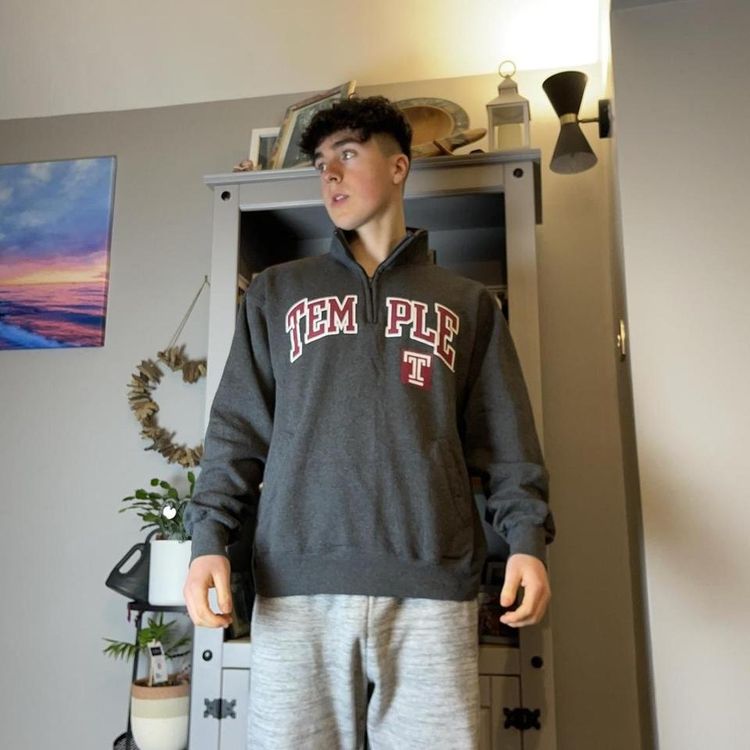 Vintage Champion x Temple State University Quarter Zip Sweatshirt 3