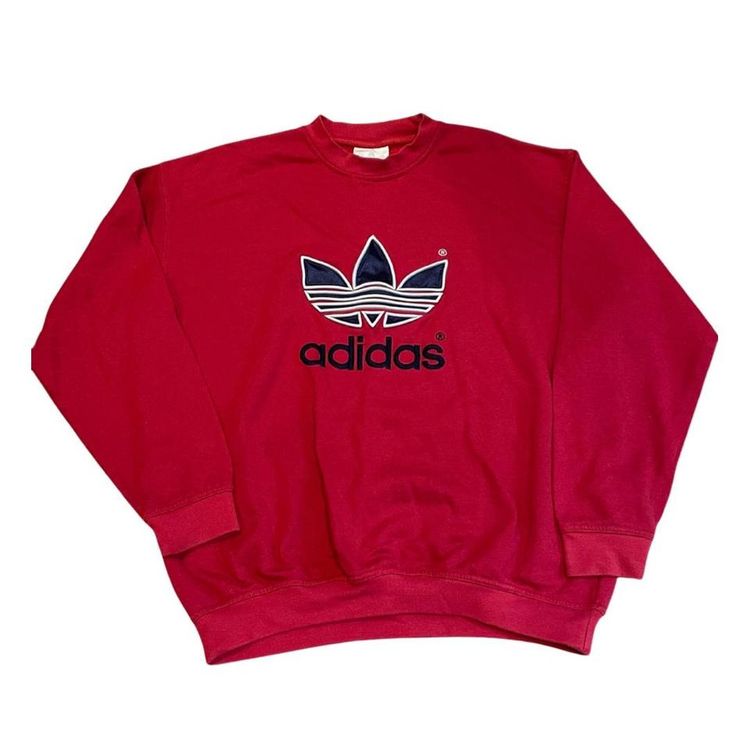 Adidas 80s/90s Adidas Spellout embroidered logo sweatshirt large product image