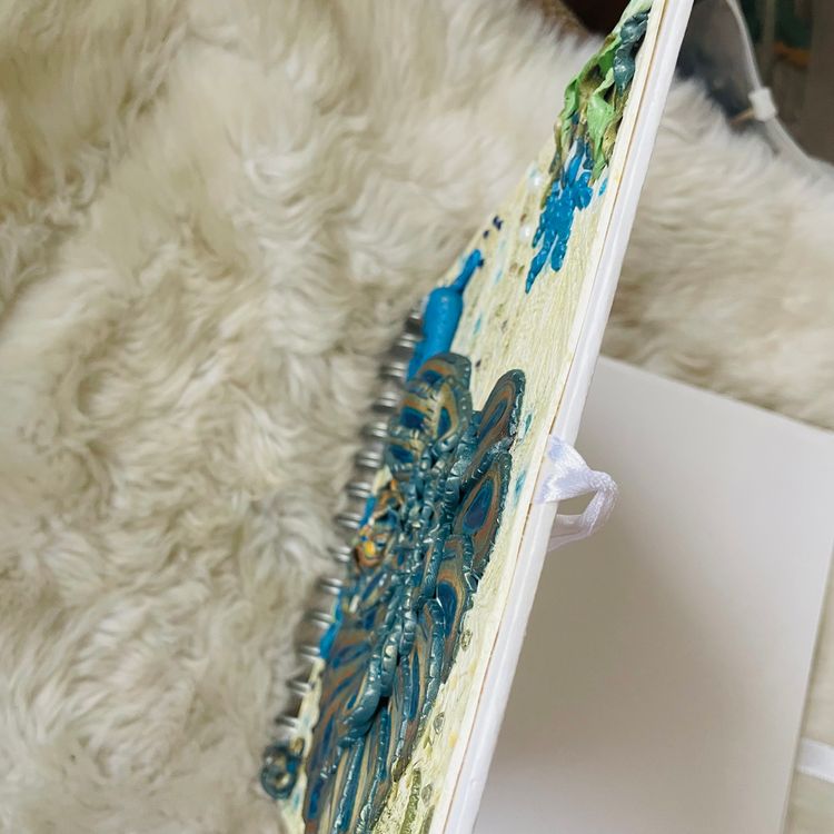 Decoupage Acrylic 3D Peacock Handcrafted Mixed Media Art Journal Decorative Book 6