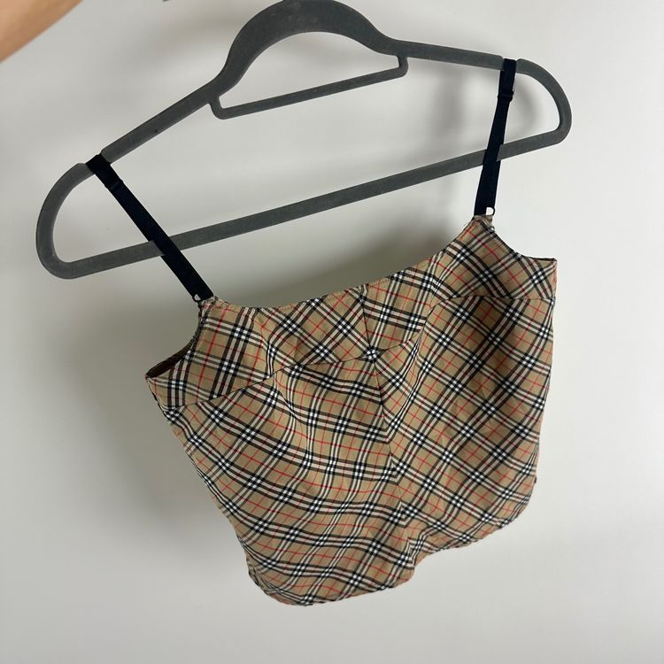 Burberrys Checkered Camisole corset Top 3