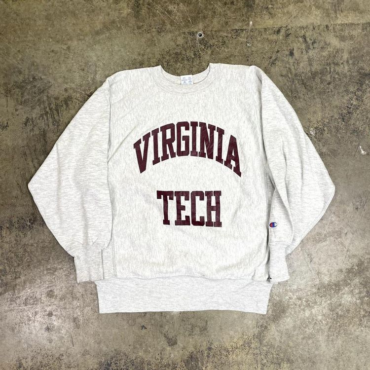 Champion Sweatshirt 90s Reverse Weave Vintage College Jumper, Grey, Mens Large