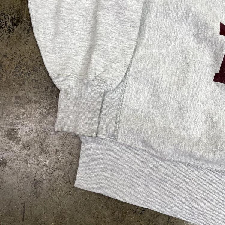 Champion Sweatshirt 90s Reverse Weave Vintage College Jumper, Grey, Mens Large 3