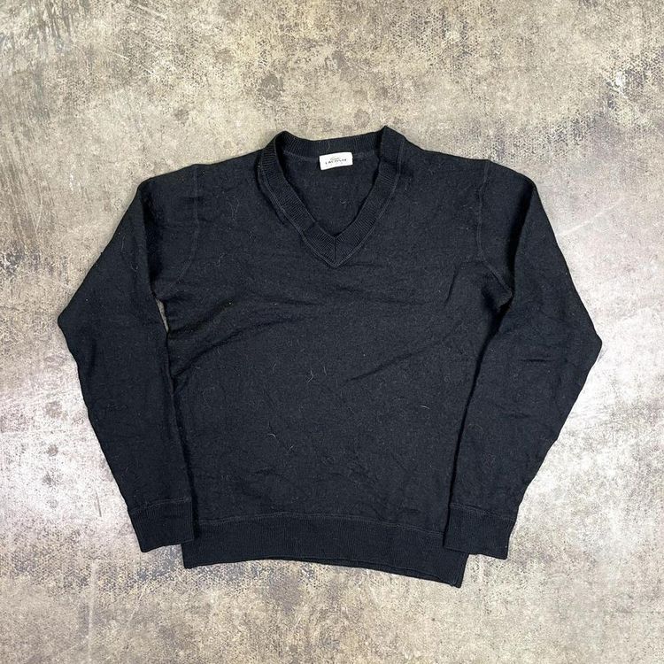 Lacoste Jumper V Neck Cable Knitted Knit USA Sweater, Black, Womens Large image 1