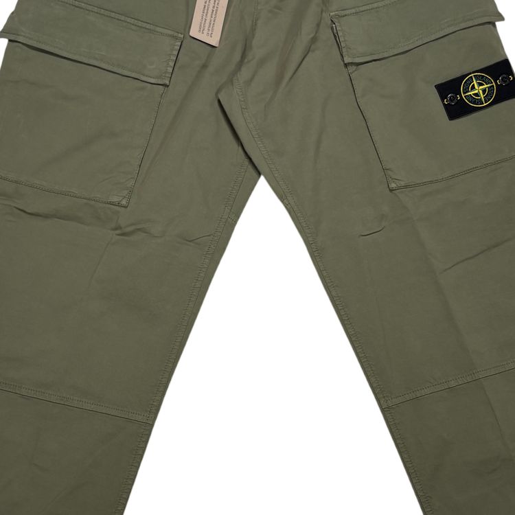 Stone Island Green Compass Patch Cargo Cargo Trousers image 5