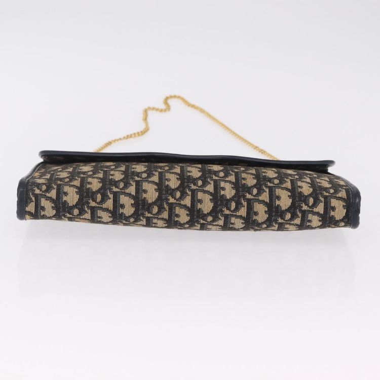 Christian Dior Trotter Canvas Chain Shoulder Bag Navy Gold Tone Auth 211003 - Jerrillo image 10