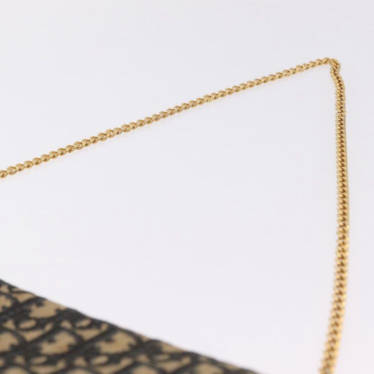 Christian Dior Trotter Canvas Chain Shoulder Bag Navy Gold Tone Auth 211003 - Jerrillo image 9