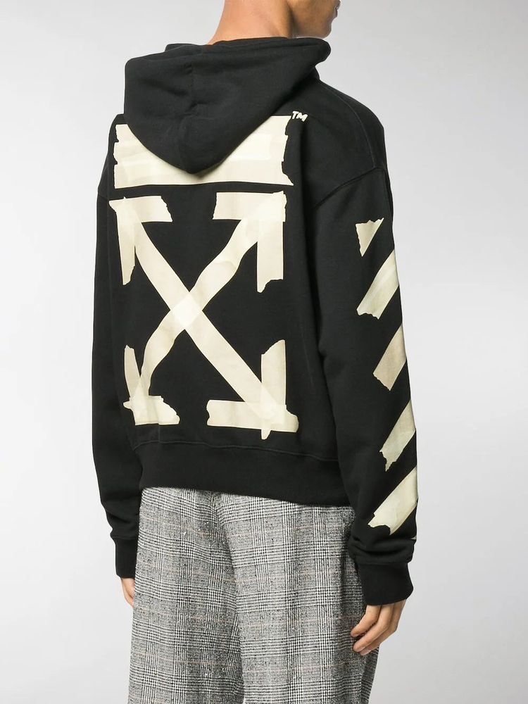 Off-White Black Tape Arrows Logo Oversized Hoodie 2