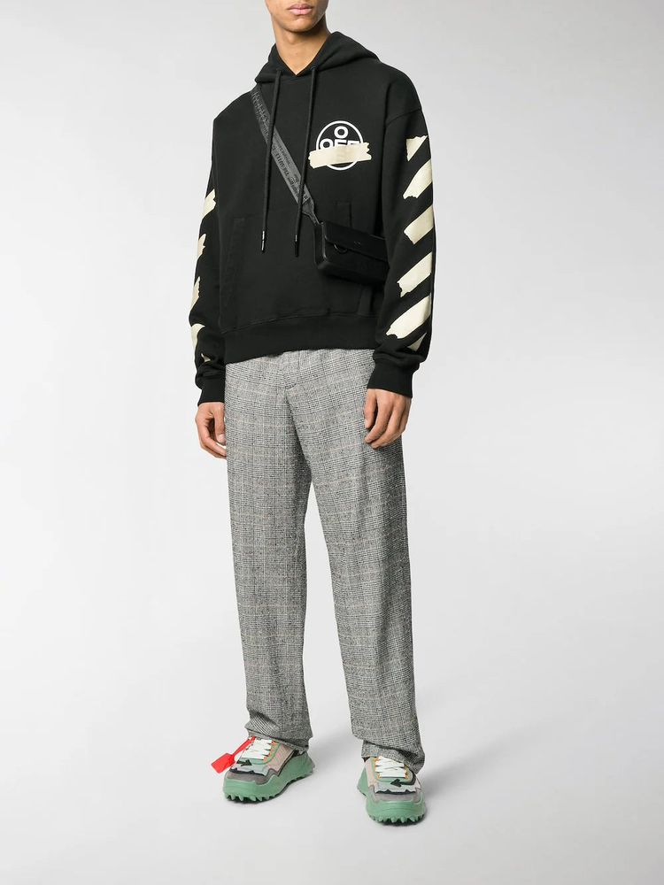 Off-White Black Tape Arrows Logo Oversized Hoodie 5