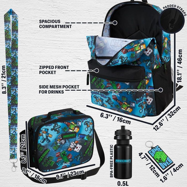 Minecraft Kids Backpack Set 3