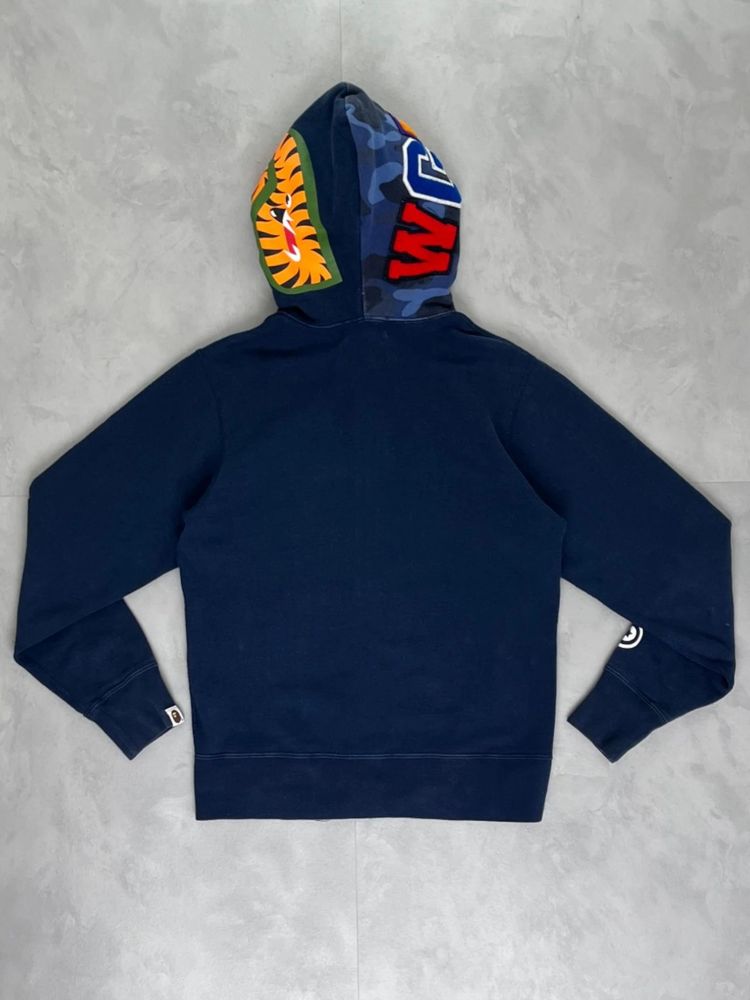 Bape Camo Split Hood Shark Zip Up Hoodie navy / blue – S image 5