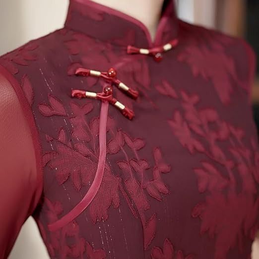 Red Floral Midi Dress image 5