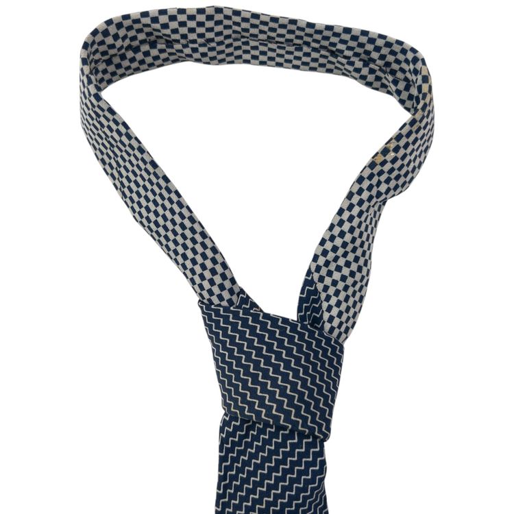 Vintage 90s Issey Miyake Zig Zag Pattern Silk Tie 3