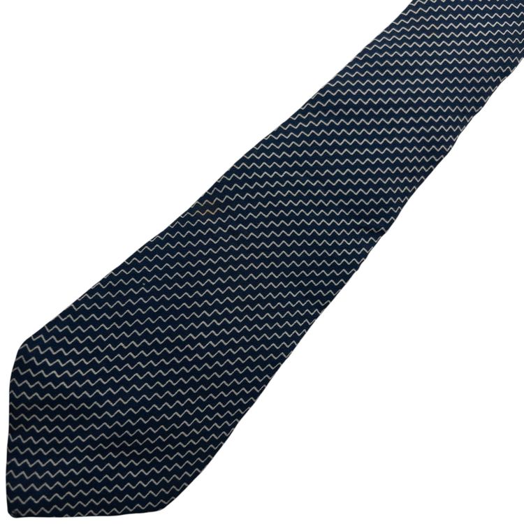 Vintage 90s Issey Miyake Zig Zag Pattern Silk Tie 7