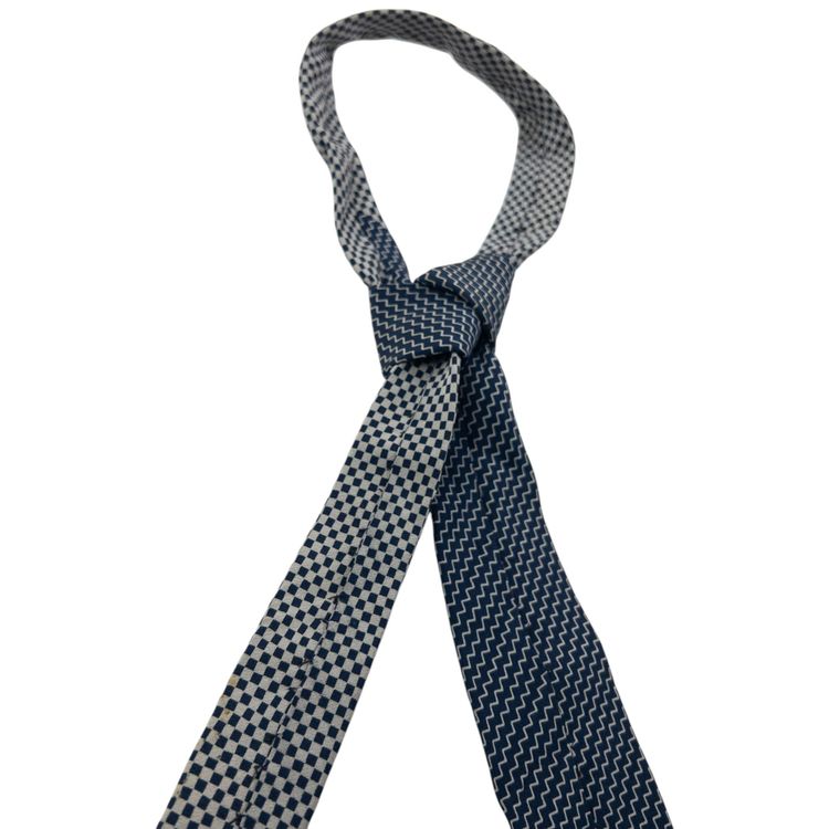 Vintage 90s Issey Miyake Zig Zag Pattern Silk Tie 4