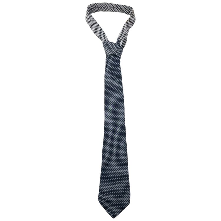 Vintage 90s Issey Miyake Zig Zag Pattern Silk Tie 1