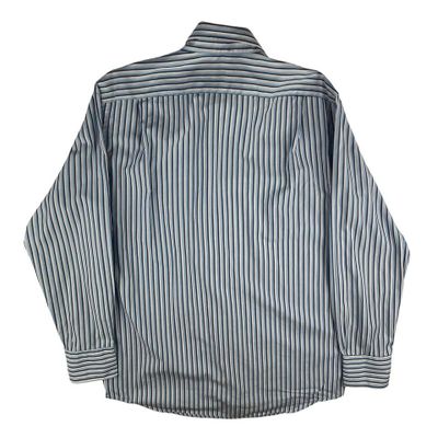 Vintage Lacoste Pinstripe Embroidered Long Sleeve Shirt Blue Medium 3