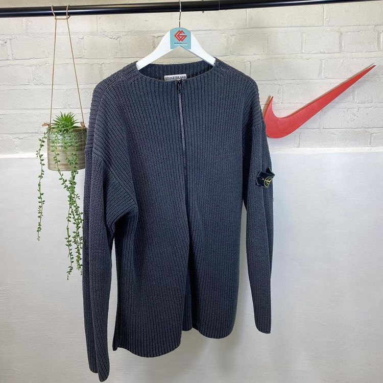 Stone Island Stone Island Knitted 3/4 zip with green edge badge product image