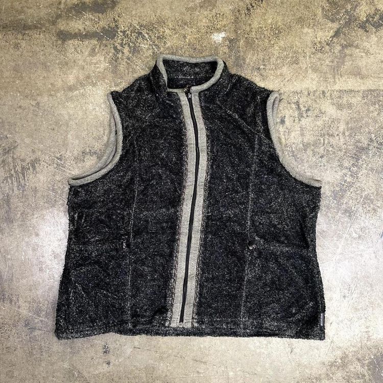 Woolrich Fleece Y2K Vintage Gilet Vest Sleeveless Jacket, Grey, Womens 2XL image 1