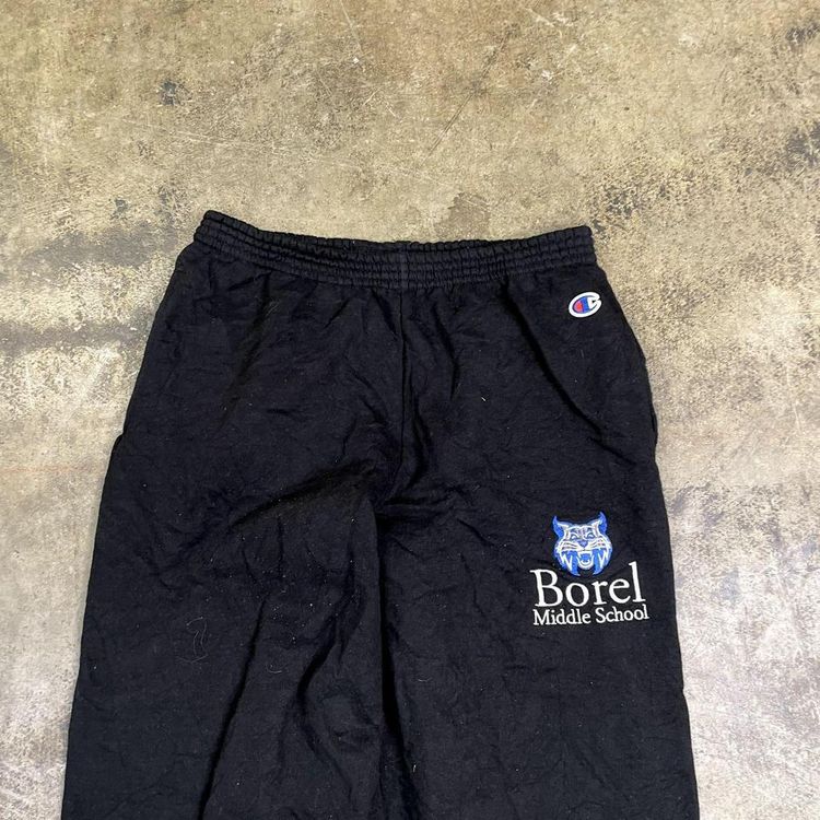 Champion Tracksuit Bottoms Y2K College Vintage Joggers, Black, Womens Medium 3