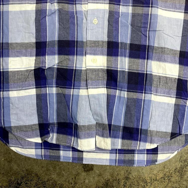 Polo Ralph Lauren Check Shirt 90s Short Sleeve Button Down, Purple, Mens Large image 2