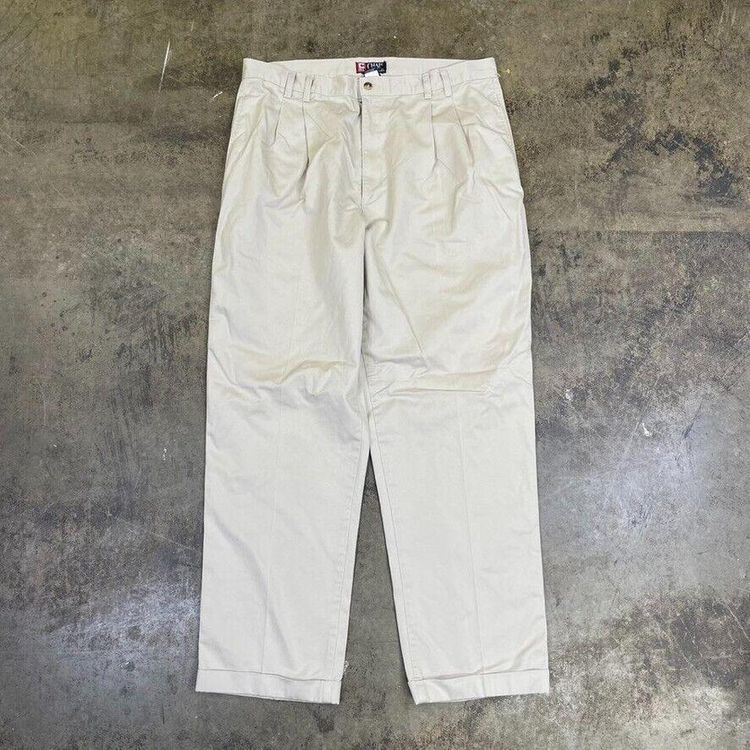 Chaps Ralph Lauren Trousers Chino Golf 90s Straight Leg Pants, Beige Mens 36x30 image 1