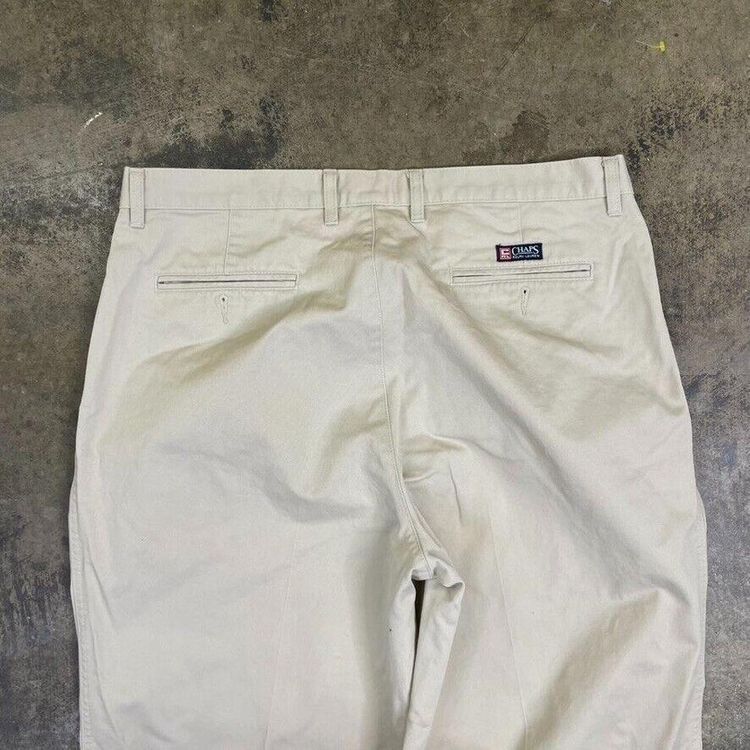 Chaps Ralph Lauren Trousers Chino Golf 90s Straight Leg Pants, Beige Mens 36x30 image 3