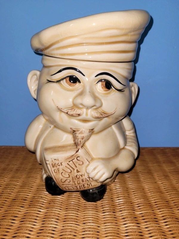 Ceramic Biscuit Jar Shaped Like A Chef image 1