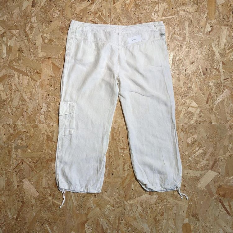 Retro Lacoste 3/4 Summer Linen Trousers - Size 12 - White image 4