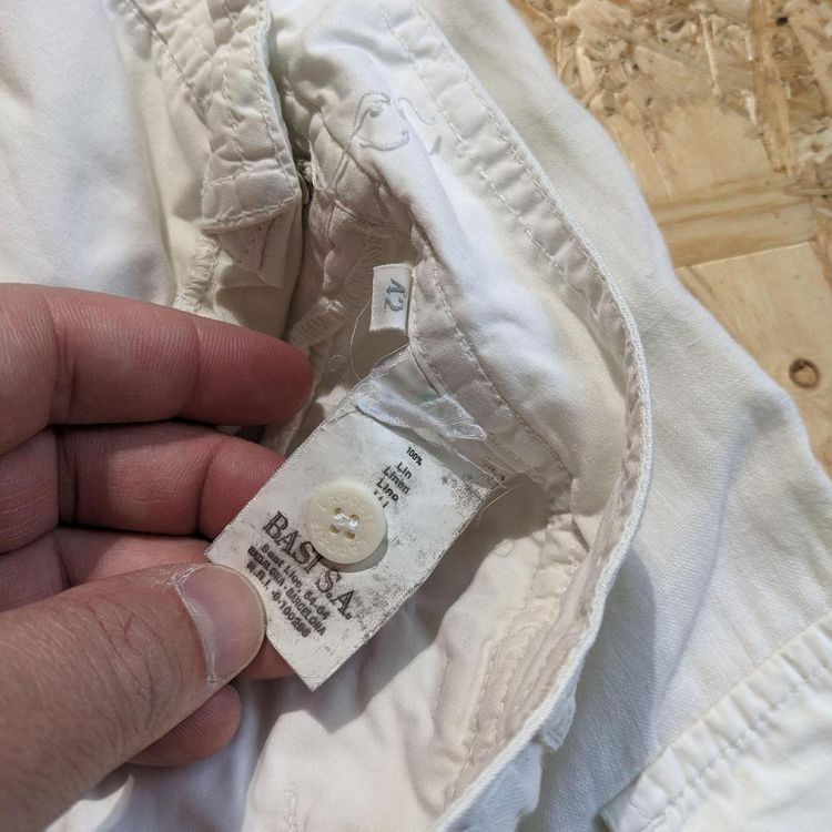 Retro Lacoste 3/4 Summer Linen Trousers - Size 12 - White image 2