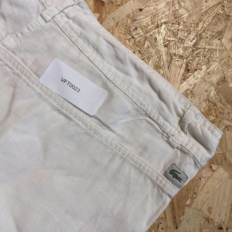 Retro Lacoste 3/4 Summer Linen Trousers - Size 12 - White image 3