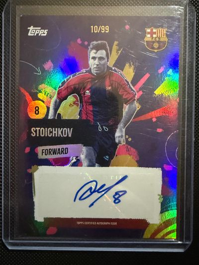Hristo Stoichkov Auto /99 Topps FC Barcelona 10/99