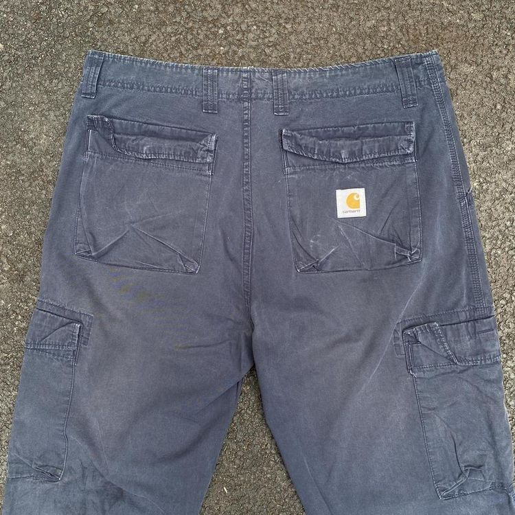 CARHARTT NAVY BLUE CARGO TROUSERS