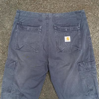 CARHARTT NAVY BLUE CARGO TROUSERS