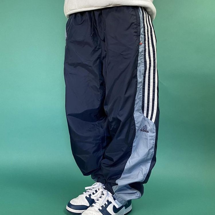 Adidas Vintage y2k baggy adidas shell tracksuit bottoms track pants navy. product image