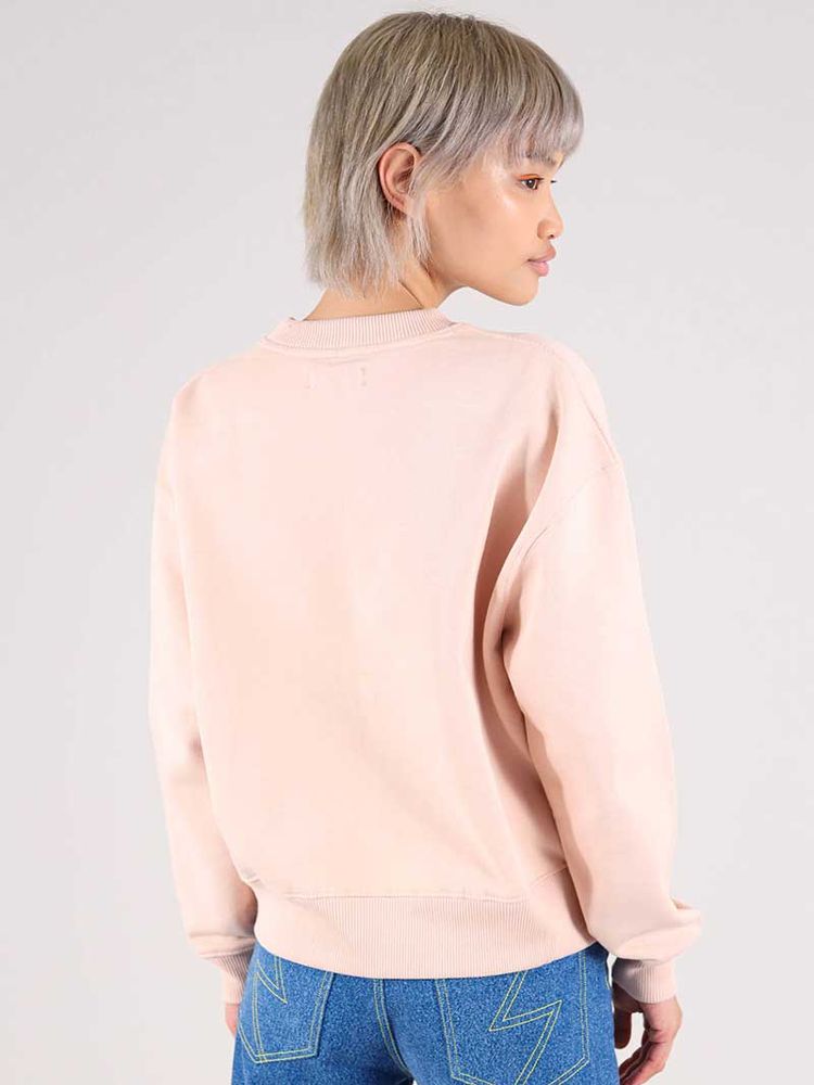 Disco Cult Embroidered Sweatshirt, Organic Cotton, in Pink imagen 8