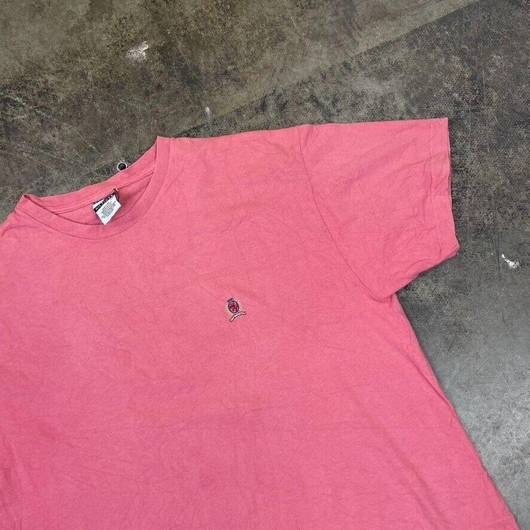 Tommy Hilfiger T-Shirt 90s Vintage Crest USA Tee, Pink, Mens Large image 3
