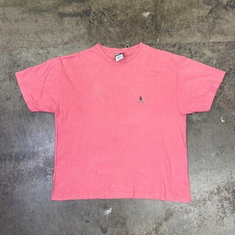 Tommy Hilfiger T-Shirt 90s Vintage Crest USA Tee, Pink, Mens Large image 1