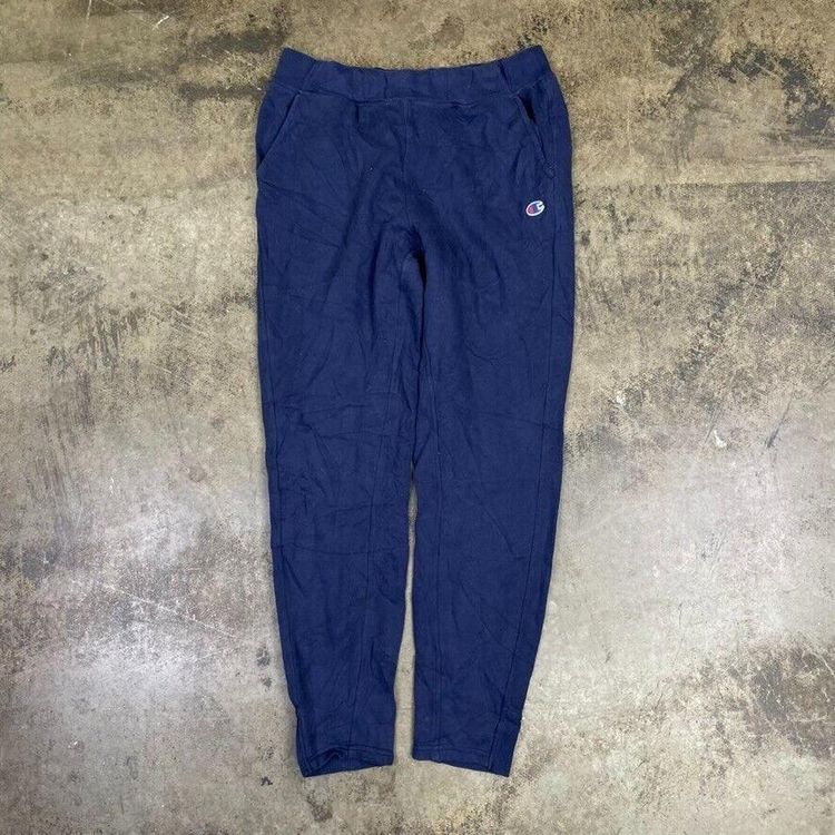 Champion Joggers Sports Vintage Gym Tracksuit Bottoms, Navy Blue, Mens Medium