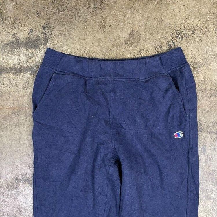 Champion Joggers Sports Vintage Gym Tracksuit Bottoms, Navy Blue, Mens Medium 3