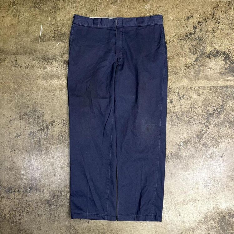 Dickies Trousers Original Fit Carpenter Workwear Pants, Navy Blue, Mens 38x30 1