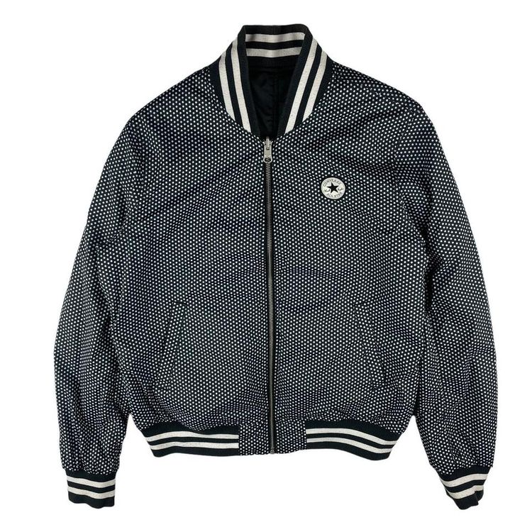 Converse Reversible Bomber Jacket Black / Polka Dot Womens Medium (UK6-8) image 2