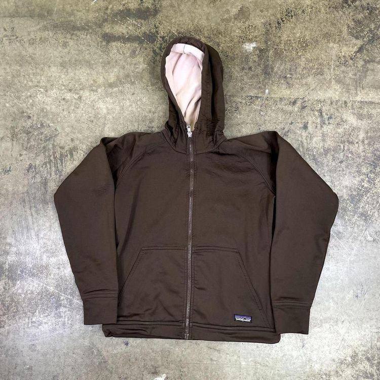 Patagonia Jacket Full-Zip Windbreaker Fleece Lined Coat, Brown, Womens XS