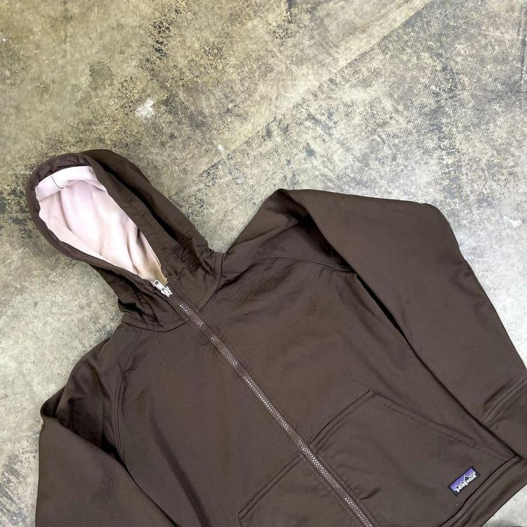 Patagonia Jacket Full-Zip Windbreaker Fleece Lined Coat, Brown, Womens XS 3