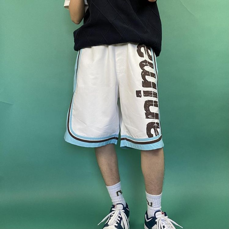 Vintage y2k baggy animal board shorts white.