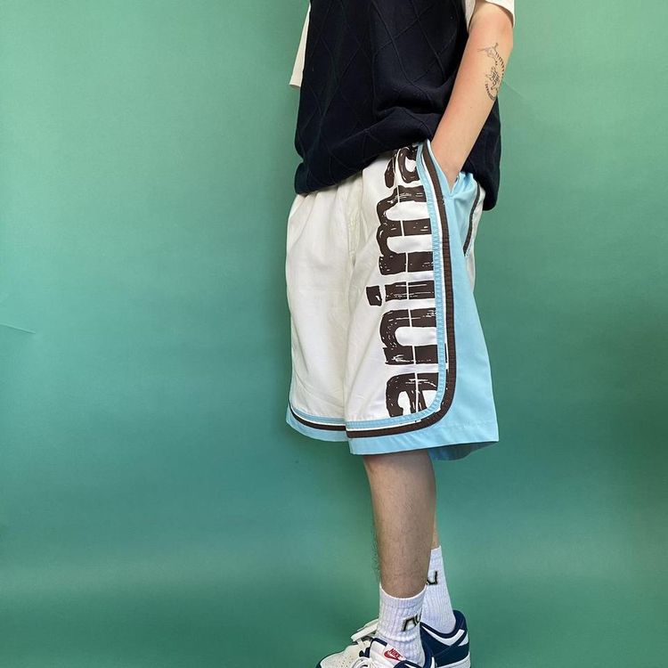 Vintage y2k baggy animal board shorts white. 2