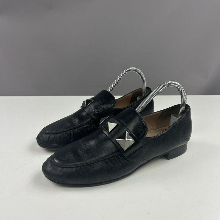 Valentino leather black loafers flats image 1